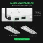 VIVOSUN T5 Grow Lights, 5000 Lumens per 4ft., 216W (4 X 54W), 6500K HO Fluorescent Tubes, with High-Output T5 Light Fixture Bulbs for Indoor Plants, 8ft Power Cord, 2 Hanging Cables, 2 On/Off Control