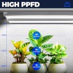 Barrina Plant Grow Lights, 4FT 5000K Full Spectrum Daylight White, 252W(6 x 42W, 1400W Equivalent), T8 LED Grow Light Strips, Growing Lamp Fixture, Plant Lights for Indoor Plants, Greenhouse, 6-Pack