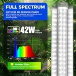 Barrina Plant Grow Lights, 4FT 5000K Full Spectrum Daylight White, 252W(6 x 42W, 1400W Equivalent), T8 LED Grow Light Strips, Growing Lamp Fixture, Plant Lights for Indoor Plants, Greenhouse, 6-Pack