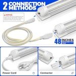 Barrina Plant Grow Lights, 4FT 5000K Full Spectrum Daylight White, 252W(6 x 42W, 1400W Equivalent), T8 LED Grow Light Strips, Growing Lamp Fixture, Plant Lights for Indoor Plants, Greenhouse, 6-Pack