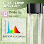 Hlite 16inch 4 Pack LED Grow Lights - Linkable Grow Lights for Indoor Plants, Full Spectrum Plant Lights Plug and Hanging Design with On/Off Switch Hanging Grow Light from seedling to Flowering, Black