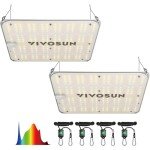 VIVOSUN 2-Pack VS1000E LED Grow Light with Full Spectrum Diodes, Sunlike Plant Light for Indoor Plants Seedling Veg and Bloom in 2x2/3x3 Grow Tents Greenhouses