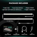 MARS HYDRO VG80, 4ft Led Grow Lights for Indoor Plants, 5000K Full Spectrum, 2x4 Coverage, IP65 Waterproof Linkable Under Canopy Plant Light Strip for Seedling Veg Flower (2x40W, 450W Equivalent)