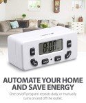 Fosmon 24 Hour Programmable Digital Timer Outlet (2 Pack), ON/Off Program, LCD Display, Mini Indoor Single Plug-in, 125V 15A for Seasonal Light, Lamp, Heater, Portable Fan, Aquarium