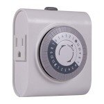 GE 24-Hour Mechanical Outlet Timer with 2 Grounded Sockets - Indoor Use for Lights & Appliances, Daily ON/OFF Cycle, 2-Pack (46211)