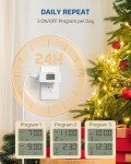DEWENWILS 24 Hour Programmable Digital Timer Outlet, Timers for Electrical Outlets, Light Timer for Indoor Lamp Fan Aquarium, 1 Grounded Outlet, 125V/15A/1000W, 3 Prong, 1/2 HP, 1 Pack
