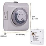 GE 24-Hour Mechanical Outlet Timer with 2 Grounded Sockets - Indoor Use for Lights & Appliances, Daily ON/OFF Cycle, 2-Pack (46211)
