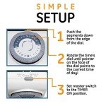 GE 24-Hour Mechanical Outlet Timer with 2 Grounded Sockets - Indoor Use for Lights & Appliances, Daily ON/OFF Cycle, 2-Pack (46211)