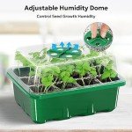 MIXC 10 Packs Seed Starter Tray Seed Starter Kit with Humidity Dome (120 Cells Total Tray) Seed Starting Trays Plant Starter Kit and Base Mini Greenhouse Germination Kit for Seeds Growing Starting