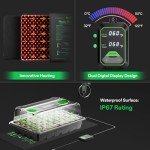 VIVOSUN 1-Pack 40-Cell Seed Starter Trays with 1 Set of LED Lights and 10"x20.75" Seedling Heat Mat, 3.6" Higher Cover, Adjustable Vents, Drainage Holes, Green Propagation Tray for Planting Seeds