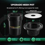Mars Hydro DWC Hydroponics Grow System 5 Gallon Deep Water Culture with 8W Air Pump, Multi-Purpose Air Hose, Air Stone, 2 Buckets and Top Drip Kit