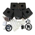 Recirculating Deep Water Culture RDWC Hydroponic Grow Kit System, 5 Gallon, 4 Site with Connected Reservoir