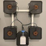 Recirculating Deep Water Culture RDWC Hydroponic Grow Kit System, 5 Gallon, 4 Site with Connected Reservoir