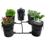 DWC Hydroponic System, 5 Gallon 5 Bucket Deep Water Culture DWC Hydroponic Growing System Kit Deep Water Culture Grow Bucket with Pump, Air Stones and Connections For Indoor/Outdoor Leafy Vegetables