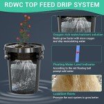 RDWC Top Feed Drip Hydroponics Systems 6 Buckets + Reservoir, Recirculating Deep Water Culture Hydroponic Bucket System, 5 Gallon Hydroponics Grow System Kit with Water Pump, Air Pump