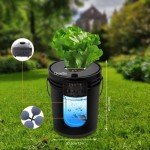 DWC Hydroponic System, 5 Gallon 5 Bucket Deep Water Culture DWC Hydroponic Growing System Kit Deep Water Culture Grow Bucket with Pump, Air Stones and Connections For Indoor/Outdoor Leafy Vegetables