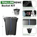 RDWC Hydroponics Grow System 6 Site + Reservoir, 7-Gallon Top Drip Recirculating Deep Water Culture Hydroponic Bucket System, Hydroponics Growing System Kit with Water Pump, Air Pump