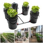 DWC Hydroponic System, 5 Gallon 5 Bucket Deep Water Culture DWC Hydroponic Growing System Kit Deep Water Culture Grow Bucket with Pump, Air Stones and Connections For Indoor/Outdoor Leafy Vegetables