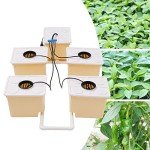 Silencear DWC Hydroponics Grow System, 2.91 Gallon 5 Buckets Deep Water Culture DWC Hydroponic Grow System Kit with 4W Pump, Clay Pebbles and Water Level Device, for Indoor/Outdoor