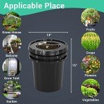 RDWC Top Feed Drip Hydroponics Systems 6 Buckets + Reservoir, Recirculating Deep Water Culture Hydroponic Bucket System, 5 Gallon Hydroponics Grow System Kit with Water Pump, Air Pump
