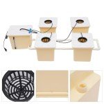 Silencear DWC Hydroponics Grow System, 2.91 Gallon 5 Buckets Deep Water Culture DWC Hydroponic Grow System Kit with 4W Pump, Clay Pebbles and Water Level Device, for Indoor/Outdoor