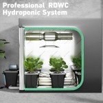 RDWC Hydroponics Grow System 6 Site + Reservoir, 7-Gallon Top Drip Recirculating Deep Water Culture Hydroponic Bucket System, Hydroponics Growing System Kit with Water Pump, Air Pump