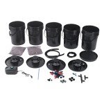DWC Hydroponic System, 5 Gallon 5 Bucket Deep Water Culture DWC Hydroponic Growing System Kit Deep Water Culture Grow Bucket with Pump, Air Stones and Connections For Indoor/Outdoor Leafy Vegetables