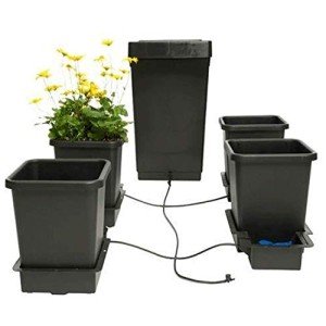 AutoPot 4 Pot System with 3.9 Gallon Pots and 12.4 Gallon Tank - Self Watering Growing System Indoor and Outdoor Usage