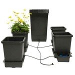 AutoPot 4 Pot System with 3.9 Gallon Pots and 12.4 Gallon Tank - Self Watering Growing System Indoor and Outdoor Usage