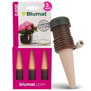 Blumat Classic Plant Watering Stakes - Self-Watering Insert for Indoor and Outdoor Plants - Automatic Slow Release Irrigation System for Potted Plants - Houseplant Care Device (3 Packs)