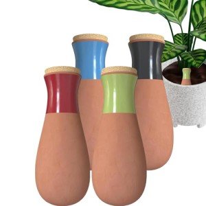 SmartiLiving Ollas (Set of 4) | 12oz Terracotta Plant Watering Globes - Self Watering Planter Insert - Automatic Plant Watering Devices | Vacation Watering Pots for Indoor & Outdoor Plants