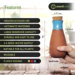 SmartiLiving Ollas (Set of 4) | 12oz Terracotta Plant Watering Globes - Self Watering Planter Insert - Automatic Plant Watering Devices | Vacation Watering Pots for Indoor & Outdoor Plants