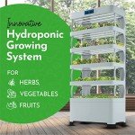 Nutraponics Hydroponics System for Herbs, Fruits, & Vegetables – Hydroponic Growing System with Automated LED Grow Lights – Vertical Farming for Indoor Tower Garden (72 Planters and 82 Seeding Sites)