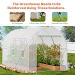 VEVOR Walk-in Tunnel Greenhouse, 14.6x6.4x6.3 ft Hoop House Greenhouse Tunnel, Plant Hot House with Galvanized Steel Frame, White PE Cover, Roll-up Zipper Door and 8 Windows for Outdoor