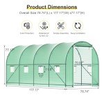 Greenhouse, 15’x7’x7’ Walk-in Greenhouse Heavy Duty Tunnel Green House with 6 Ventilated Mesh Windows & Zippered Roll-up Door, Large Plant Garden Hot House Outdoor with Reinforced Frame