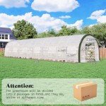 AMERLIFE 36x10x7.5 FT Large Walk-in Tunnel Greenhouse for Outdoors with Watering System 2 Zipper Doors, Heavy Duty Greenhouse Upgraded Galvanized Steel Frame 12 Vents, Green/White