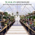 AMERLIFE 36x10x7.5 FT Large Walk-in Tunnel Greenhouse for Outdoors with Watering System 2 Zipper Doors, Heavy Duty Greenhouse Upgraded Galvanized Steel Frame 12 Vents, Green/White