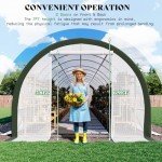 AMERLIFE 36x10x7.5 FT Large Walk-in Tunnel Greenhouse for Outdoors with Watering System 2 Zipper Doors, Heavy Duty Greenhouse Upgraded Galvanized Steel Frame 12 Vents, Green/White