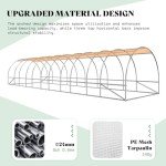 AMERLIFE 36x10x7.5 FT Large Walk-in Tunnel Greenhouse for Outdoors with Watering System 2 Zipper Doors, Heavy Duty Greenhouse Upgraded Galvanized Steel Frame 12 Vents, Green/White