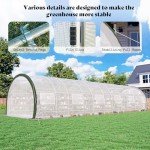 AMERLIFE 36x10x7.5 FT Large Walk-in Tunnel Greenhouse for Outdoors with Watering System 2 Zipper Doors, Heavy Duty Greenhouse Upgraded Galvanized Steel Frame 12 Vents, Green/White