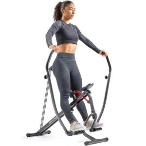 Sunny Health & Fitness Duo Motion Row and Squat Assist Multi-Functional Workout Trainer with Adjustable Resistance, Easy Setup & Foldable, Glute & Leg Exercise Machine - SF-A022070