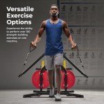 Sunny Health & Fitness Multifunctional All in One Pully Cable Home Gym – Complete Functional Trainer Compact Workout System SF-HG92401