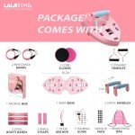 LALAHIGH Portable Home Gym System for Men and Women:Push Up Board, Pilates Bar & 20 Fitness Accessories with Resistance Bands and Ab Roller Wheel-Professional Strength Training Exercise