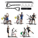 Sunny Health & Fitness Multifunctional All in One Pully Cable Home Gym – Complete Functional Trainer Compact Workout System SF-HG92401