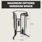 Inspire Fitness FTX Functional Trainer - Compact at Home Workout Machine with Accessories - Space Saving Design - Home Gym Cable Machine and Two 165 lb Weight Stacks