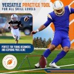 True Strike Pro Football Kicking Tee - Ultimate Football Tee Compatible with All Ball Sizes, Bonus Goal Kicking Tracker, Field Goal Football Holder