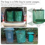 Gardzen 3-Pack 72 Gallon Yard Waste Bags, Reusable Heavy Duty Collapsible Garden Leaf Bags with Plastic Ring, Stand-Up Yard Waste Bin for Leaves, Lawn Debris & Grass Clippings