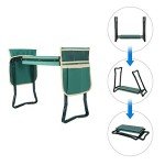 SONGMICS Garden Kneeler and Seat, Multifunctional Garden Kneeling Bench, Gardening Gifts for Women Men, Folding Gardening Stool, with 2 Tool Bags, 6-Inch Wide Kneeling Pad, Dark Green UGGK50L