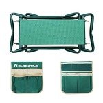 SONGMICS Garden Kneeler and Seat, Multifunctional Garden Kneeling Bench, Gardening Gifts for Women Men, Folding Gardening Stool, with 2 Tool Bags, 6-Inch Wide Kneeling Pad, Dark Green UGGK50L