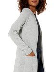 Amazon Essentials Women's Lightweight Longer Length Cardigan Sweater (Available in Plus Size), Light Grey Heather, Large